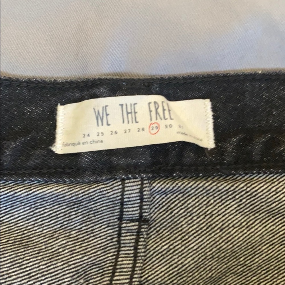 Free People black denim mini skirt sz 29 - Picture 7 of 8